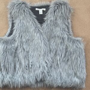 Kenneth Cole New York Silver Faux Fur Vest